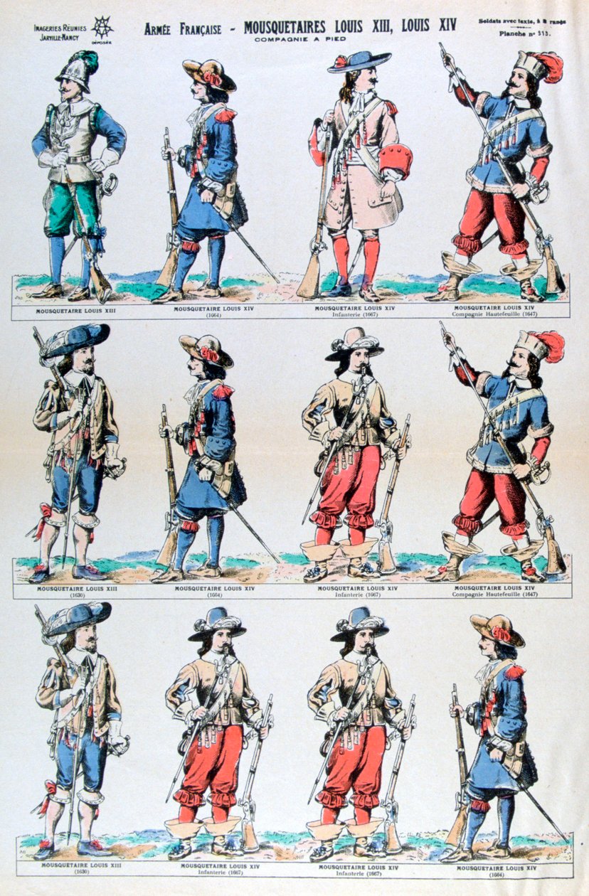 French Army, musketeers of Louis XIII and Louis XIV by Unbekannt