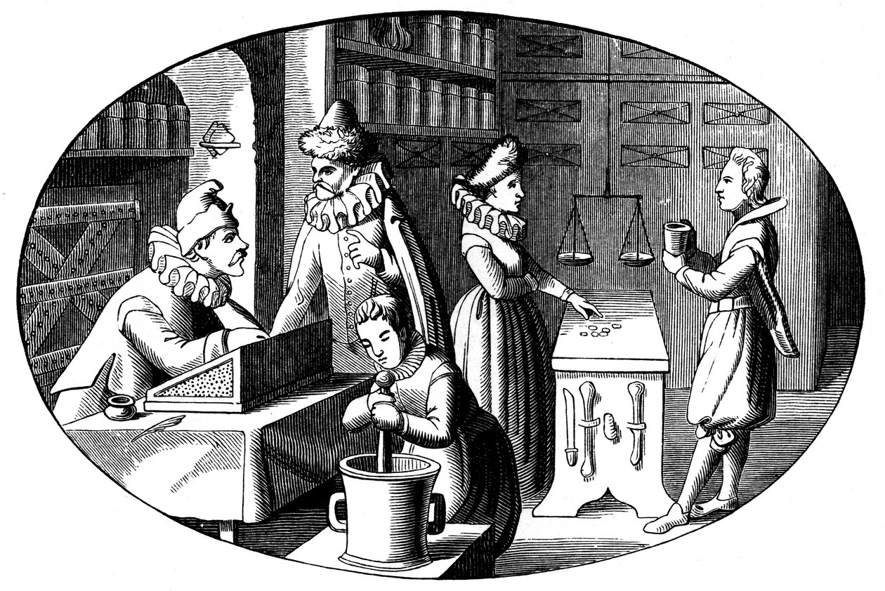 French druggist and grocer, 16th century by Unbekannt