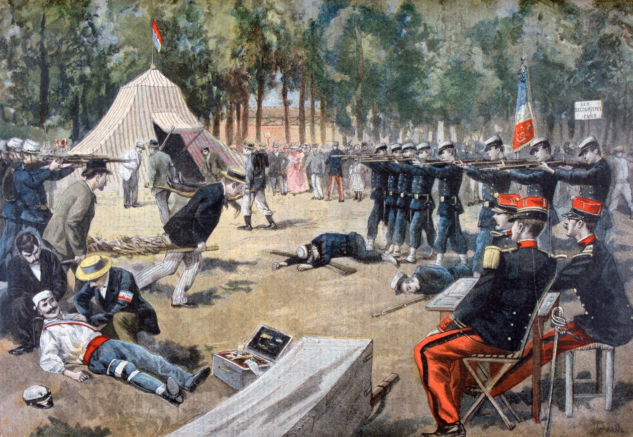 French military manoeuvres: first-aid workers by Unbekannt