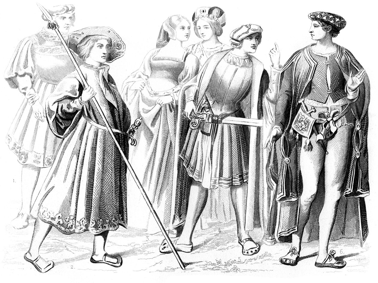 French Noblemen and Women, a Yeoman of the Guard, and a Gentleman by Unbekannt