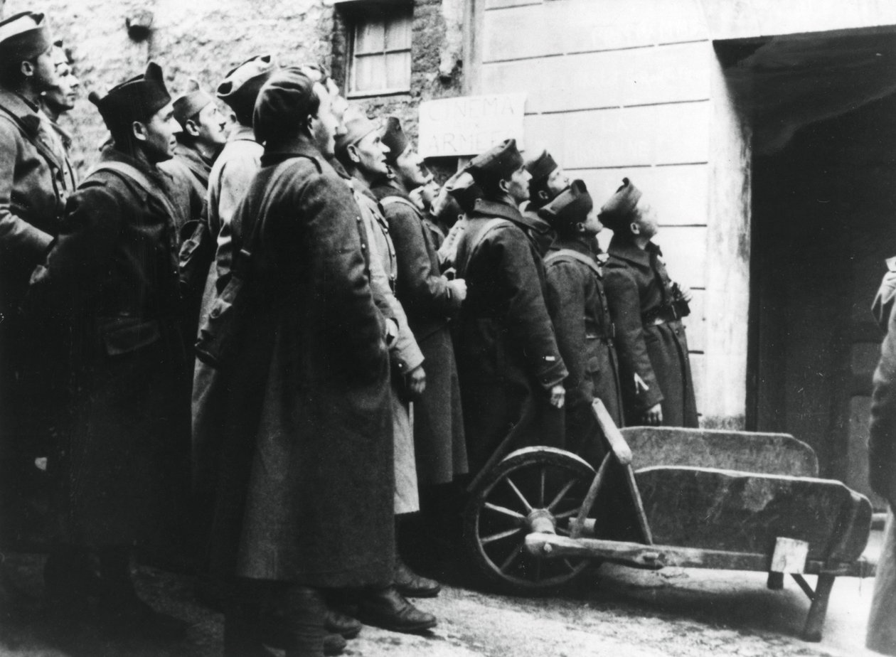 French Soldiers at an Army Cinema, France by Unbekannt