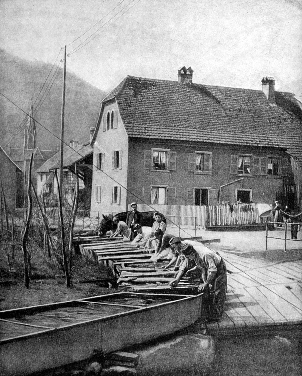 French Soldiers Doing Their Laundry, World War I by Unbekannt