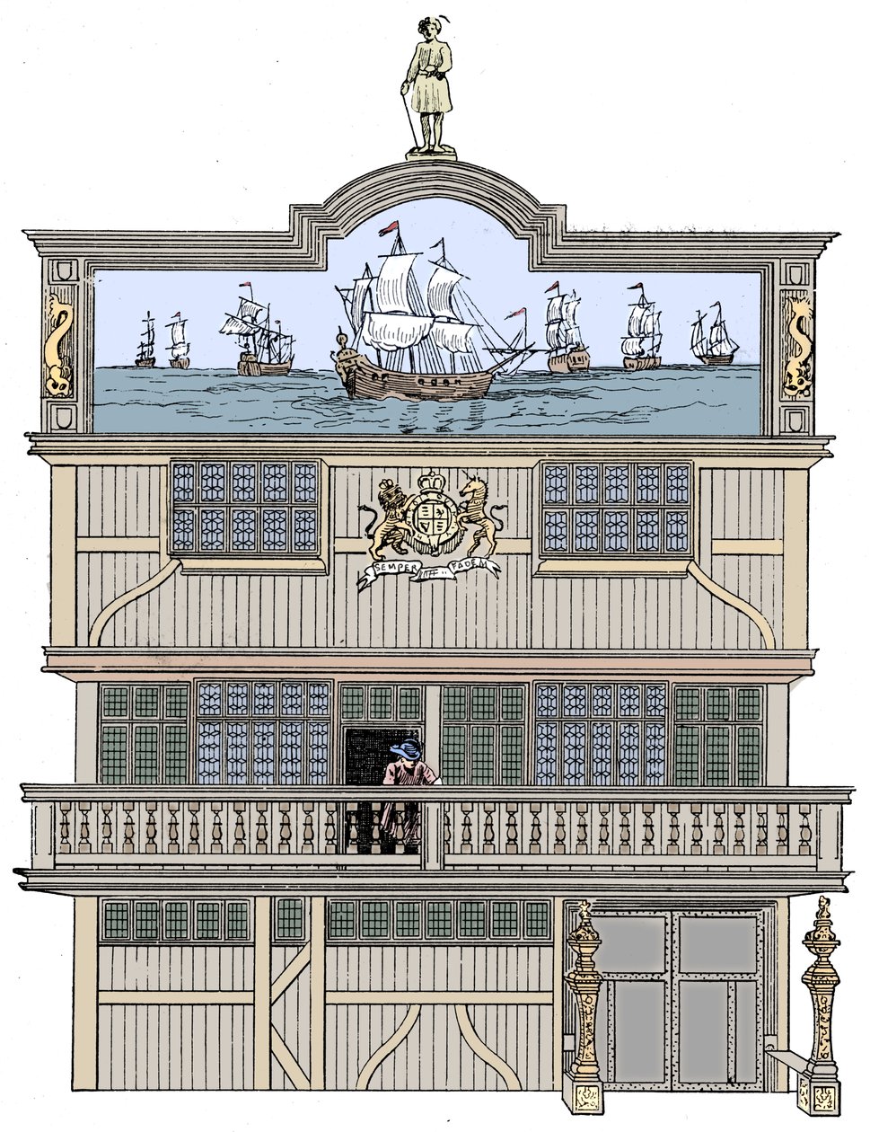 Front of the old East India House, London, 1894 by Unbekannt