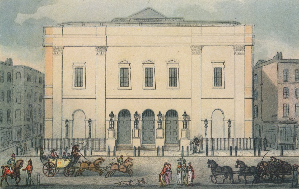 Front View of the Theatre Royal, Drury Lane, Westminster, London by Unbekannt