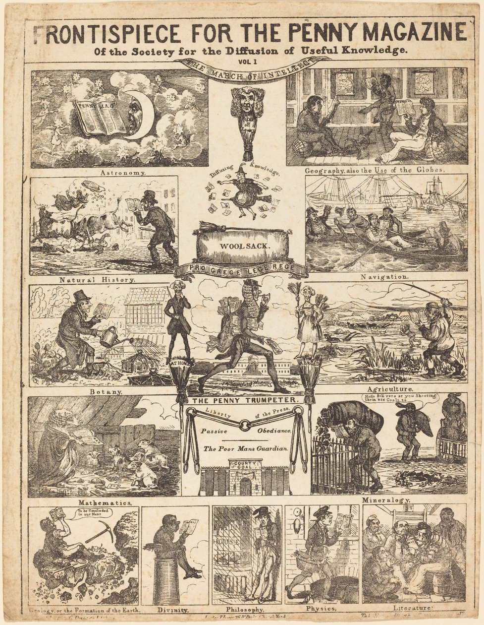 Frontispiece for the Penny Magazine of the Society for the Diffusion of Knowledge by Unbekannt