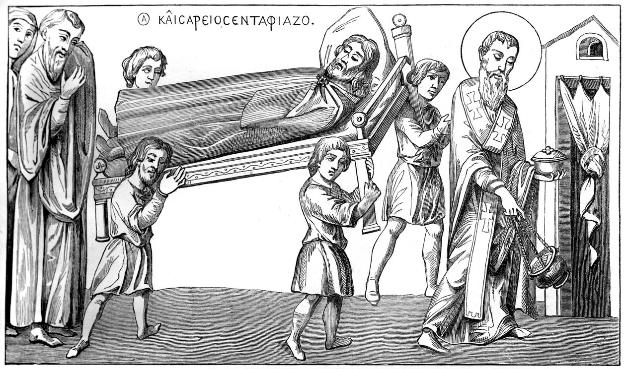 Funeral in St Césaire, 9th century, 1849 by Unbekannt