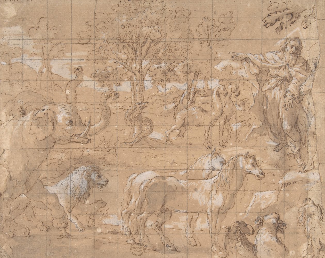 Garden of Eden, Creation of the Animals, 16th century by Unbekannt