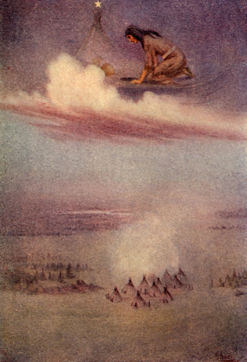 Gazing downward, she saw the camp of the Blackfeet, 1914 by Unbekannt