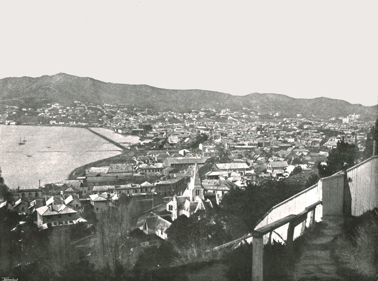 General View of the City, Wellington, New Zealand, 1895 by Unbekannt