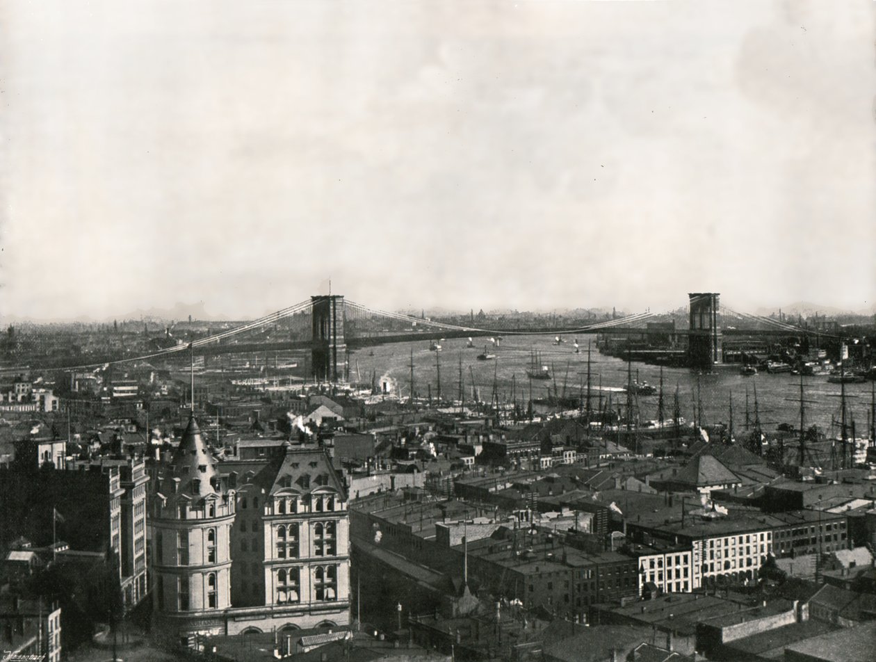 General View Showing the Brooklyn Bridge, New York, USA, 1895 by Unbekannt