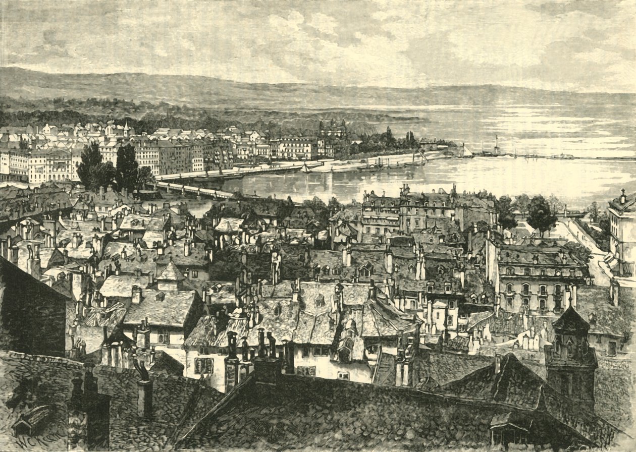 Geneva, Looking Towards the Lake, 1890 by Unbekannt