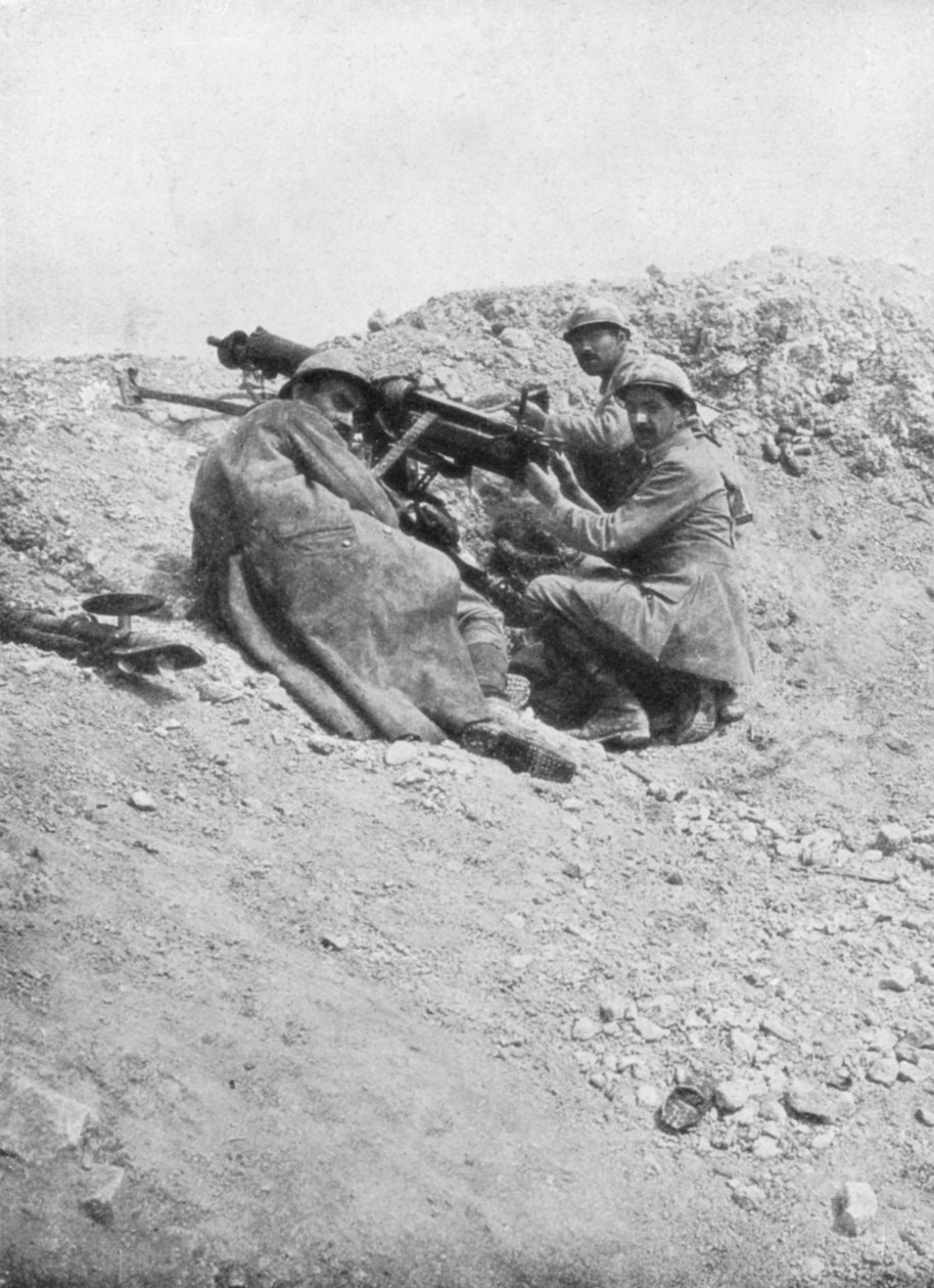 German Machine-Gun Being Used Against the Enemy, Verdun, France, 1917 by Unbekannt