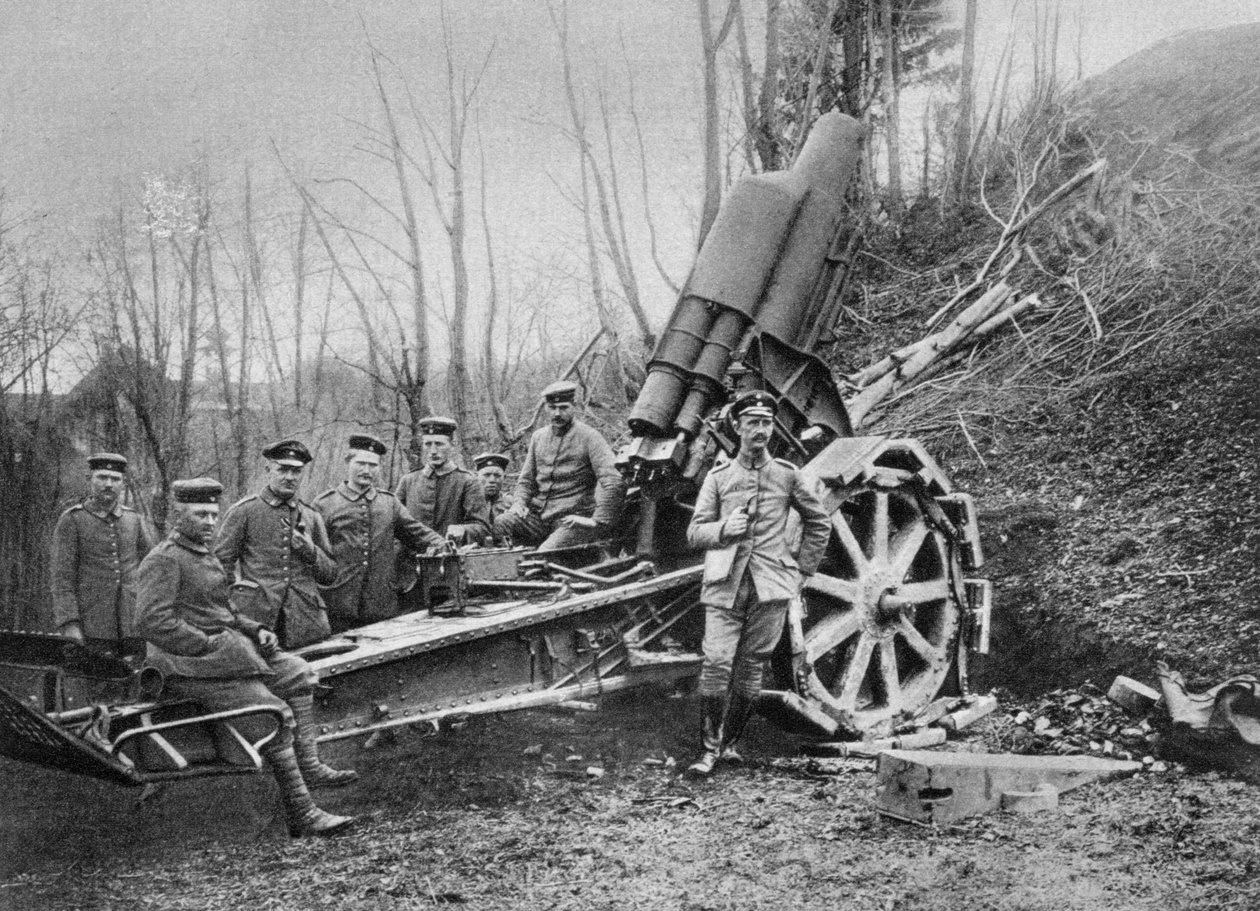 German mortar at the front, Predeal, Romania, World War I, 1916 by Unbekannt