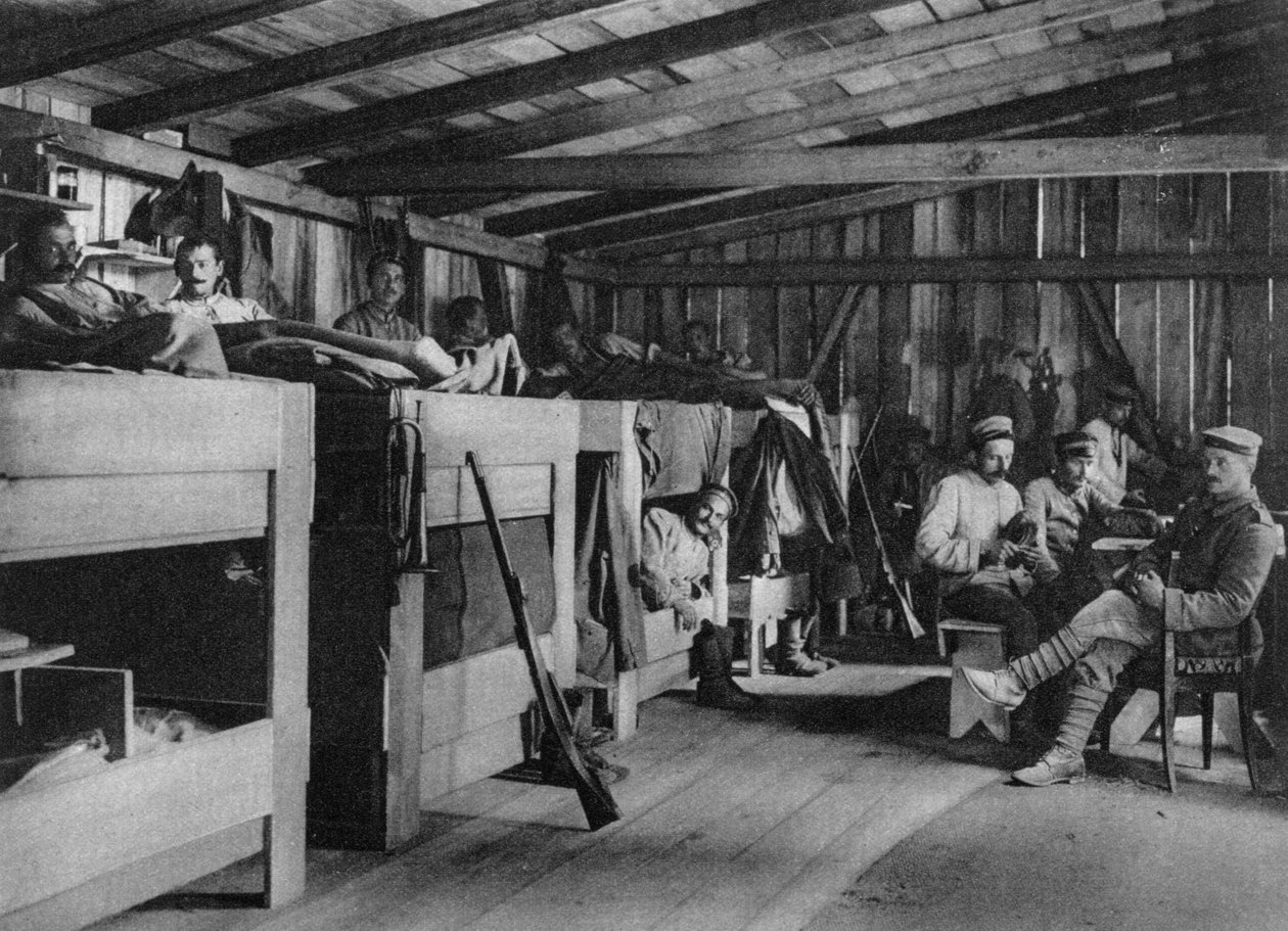German soldiers in a reduit shelter, Vosges, France, World War I, 1916 by Unbekannt