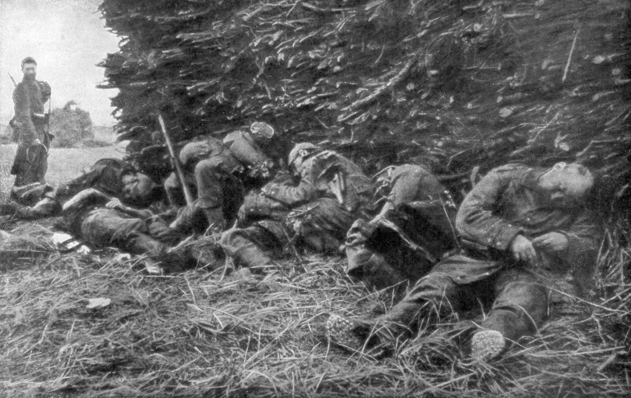 German soldiers killed by artillery fire, 1st Battle of the Marne, France, 5-12 September 1914 by Unbekannt