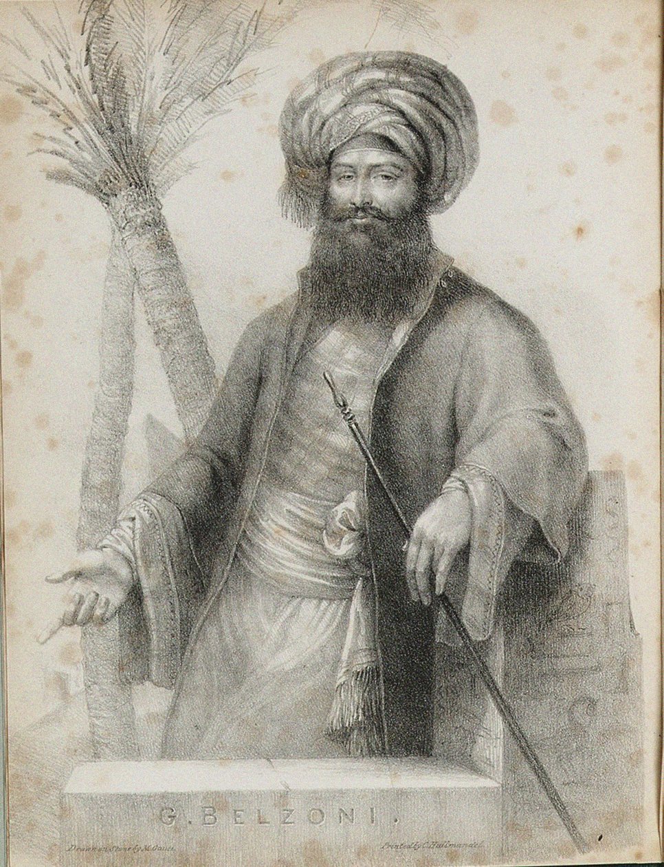 Giovanni Battista Belzoni, Frontispiece from Narrative of the Operations and Recent Discoveries by Unbekannt