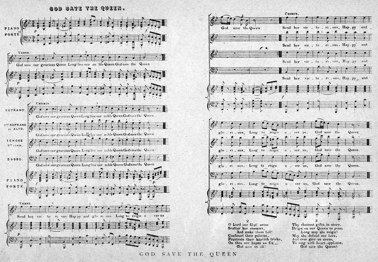 God Save the Queen, sheet music by Unbekannt