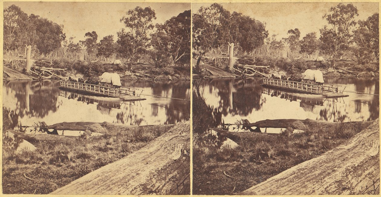 Golbourn Punt at Seymour, Australia, 1860s by Unbekannt