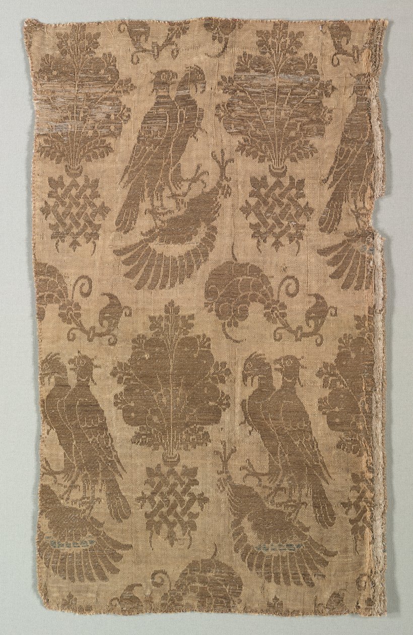 Gold-patterned Silk with Falcons and Heraldry, 1360-1400 by Unbekannt