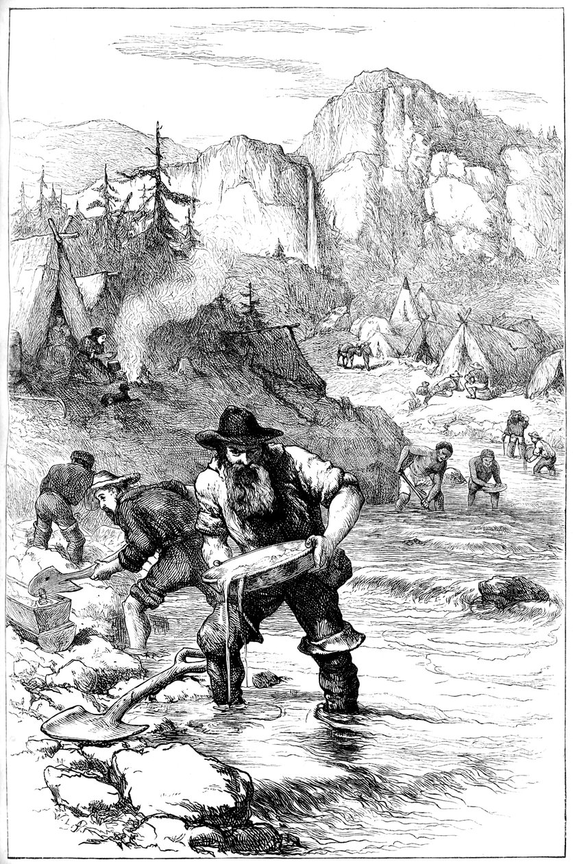 Gold Washing in California, c1840s c1880 by Unbekannt