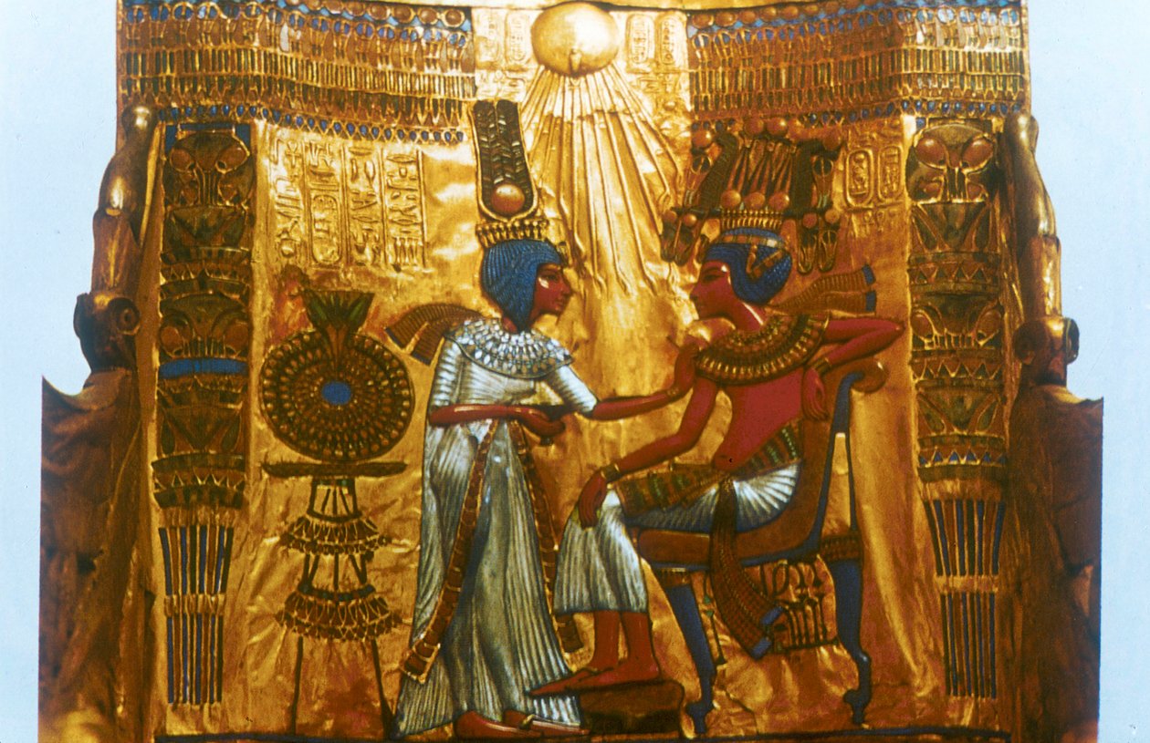 Golden throne of Tutankhamun, Ancient Egyptian, 18th dynasty, New Kingdom, 14th century BC by Unbekannt