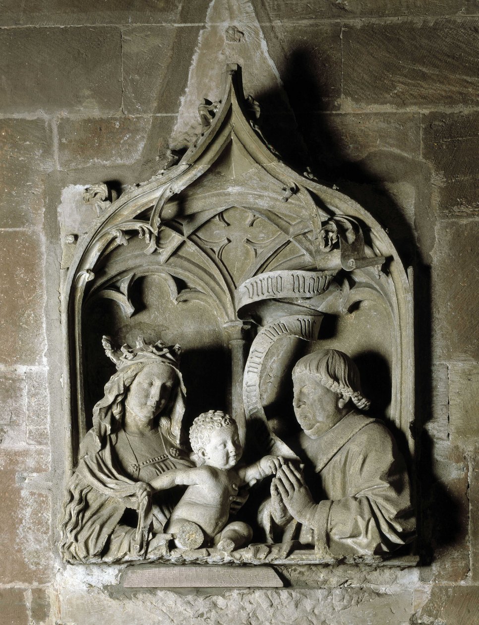 Gothic Art: Epitaph of a Canon, Stone Sculpture by Nicolas de Leyden. 1463, Cathedral of Notre Dame, Strasbourg (Bas-Rhin) by Unbekannt