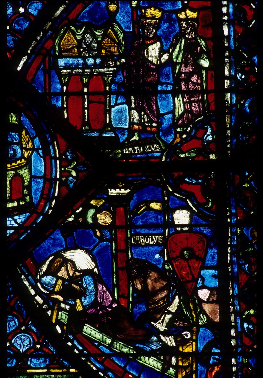 Gothic architecture: Charlemagne receives 3 hunts and Vision of Constantine I, Byzantine emperor (detail) by Unbekannt
