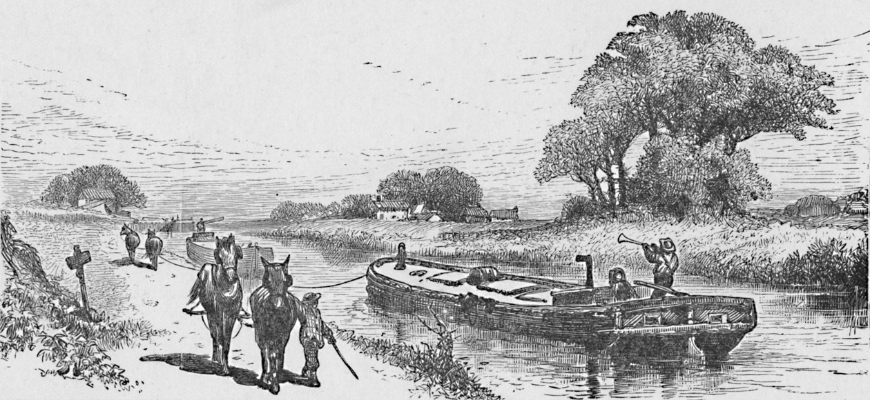 Grain-Boat on the Erie Canal, 1883 by Unbekannt