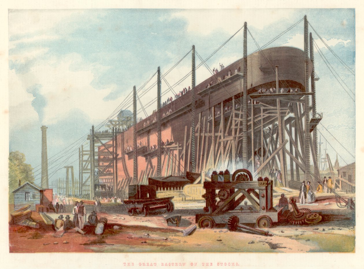 Great Eastern on the Stocks at Millwall on the Thames by Unbekannt