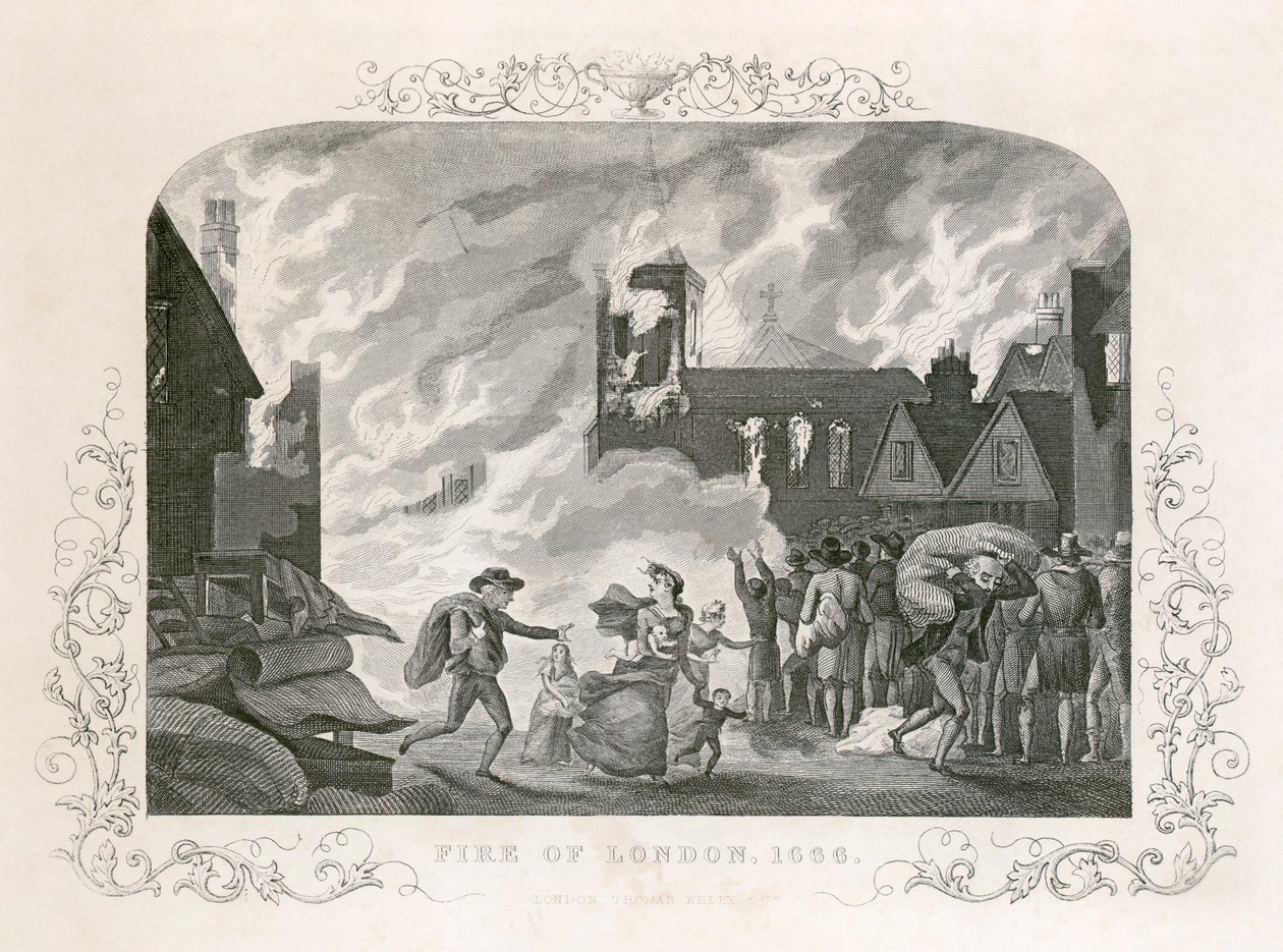 Great Fire of London, 1666 by Unbekannt