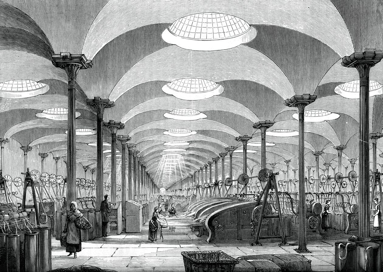 Great hall in Messrs Marshalls flax mill, Leeds by Unbekannt