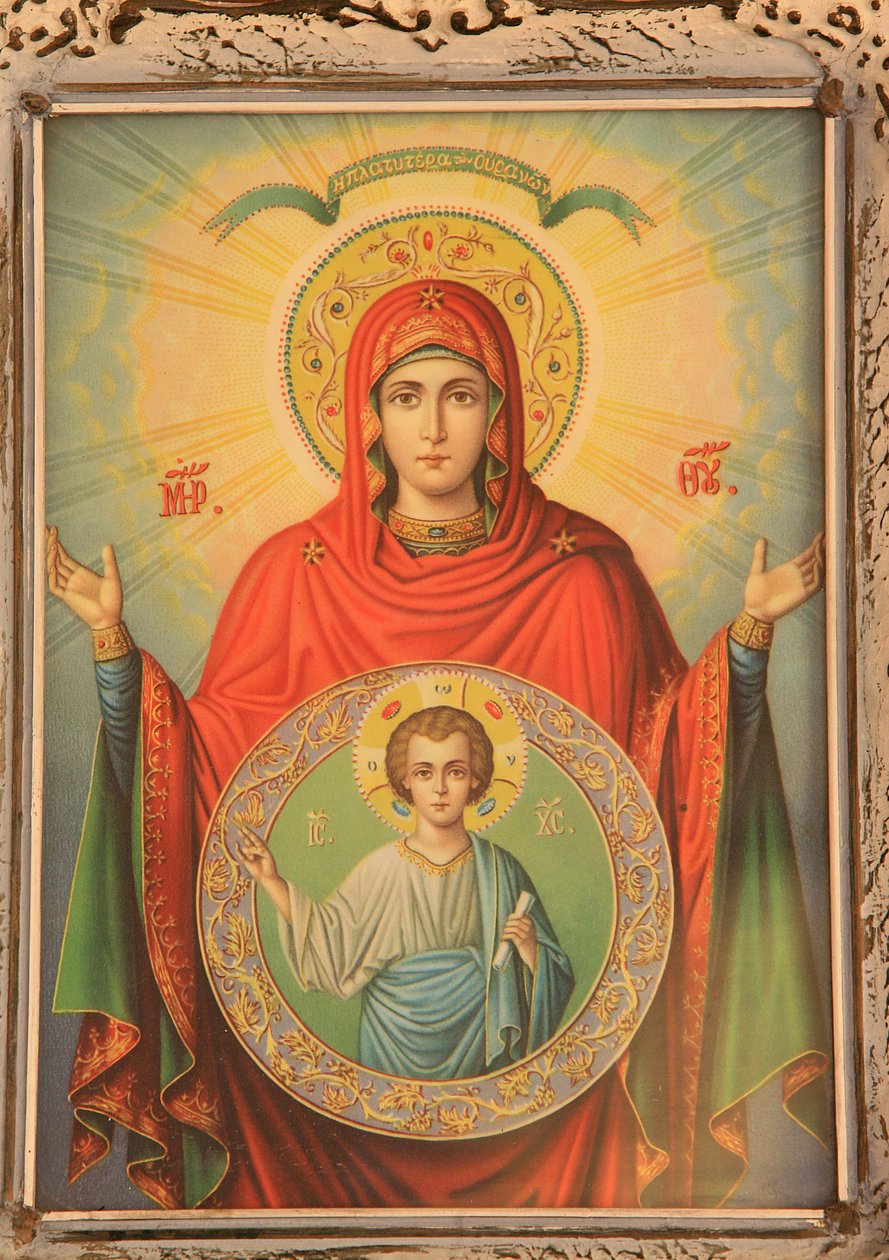 Greek Orthodox Icon Depicting the Virgin and Christ, Thessaloniki, Greece by Unbekannt