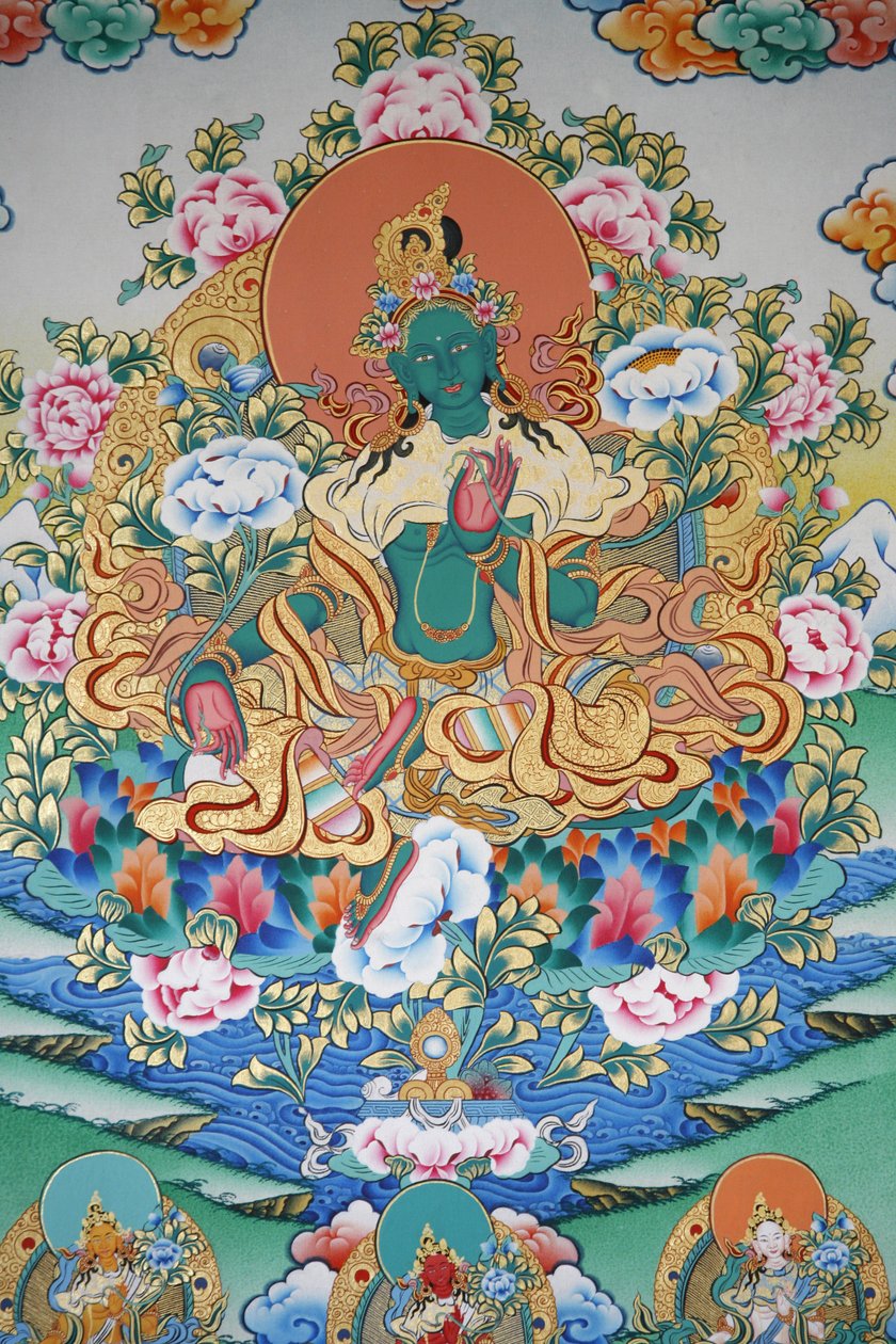 Green Tara, symbol of prosperity, Kopan monastery, Kathmandu, Nepal by Unbekannt