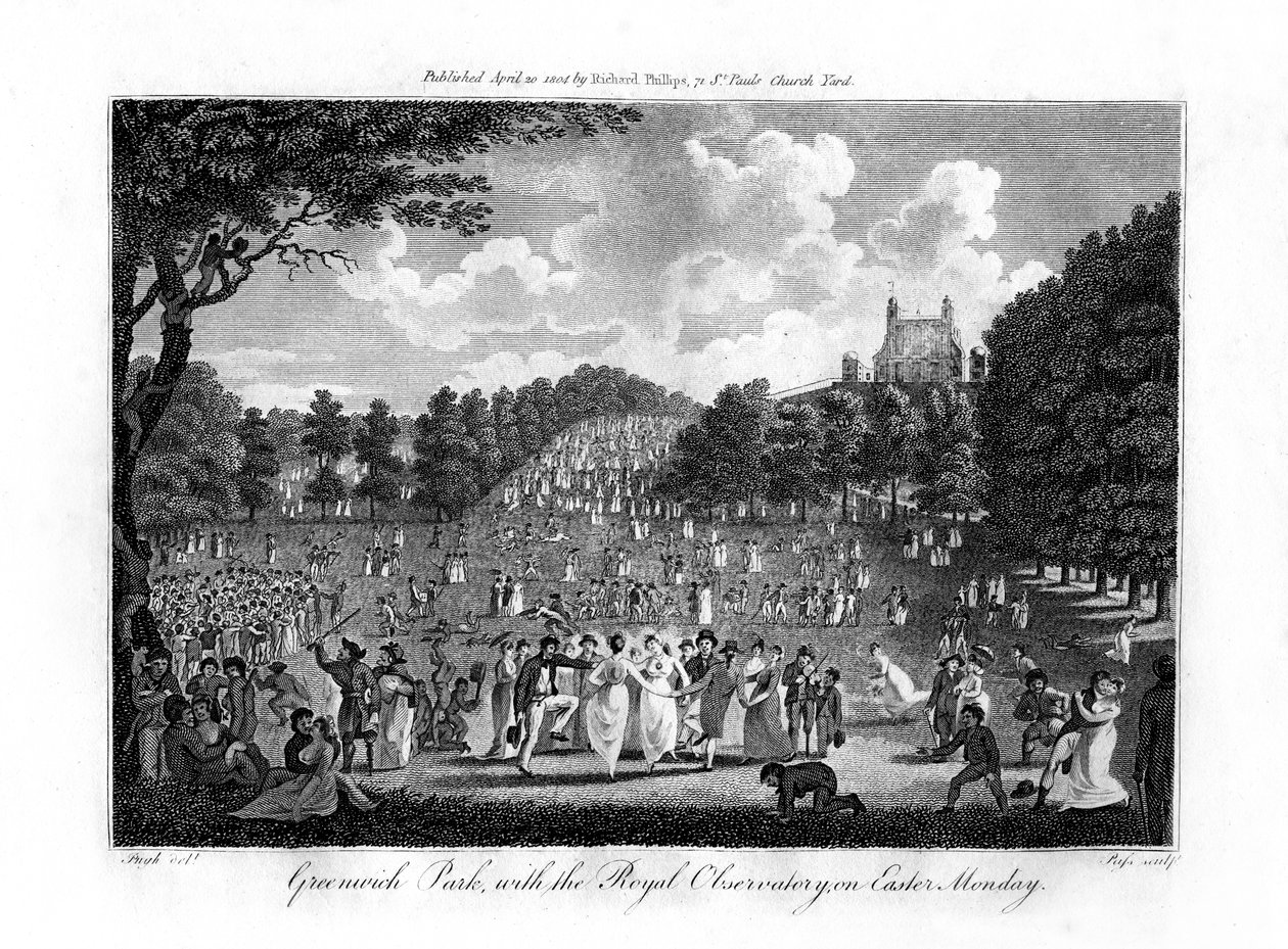 Greenwich Park, with the Royal Observatory, on Easter Monday, London, 1804 by Unbekannt
