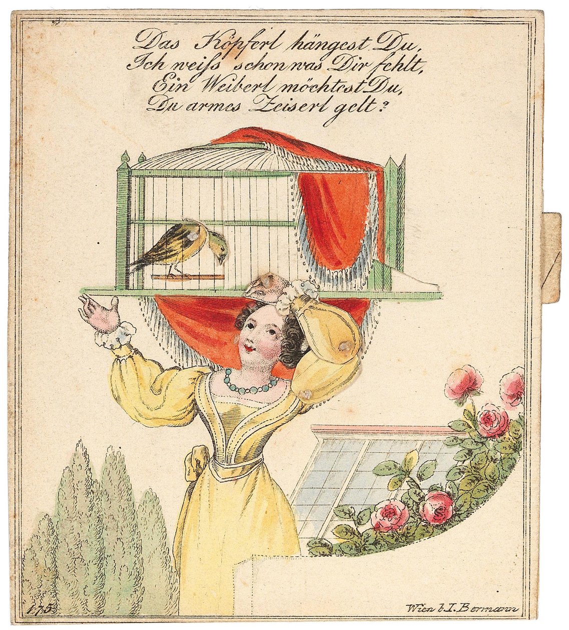 Greeting card. Your little head is hanging, I know what is wrong with you... by Unbekannt
