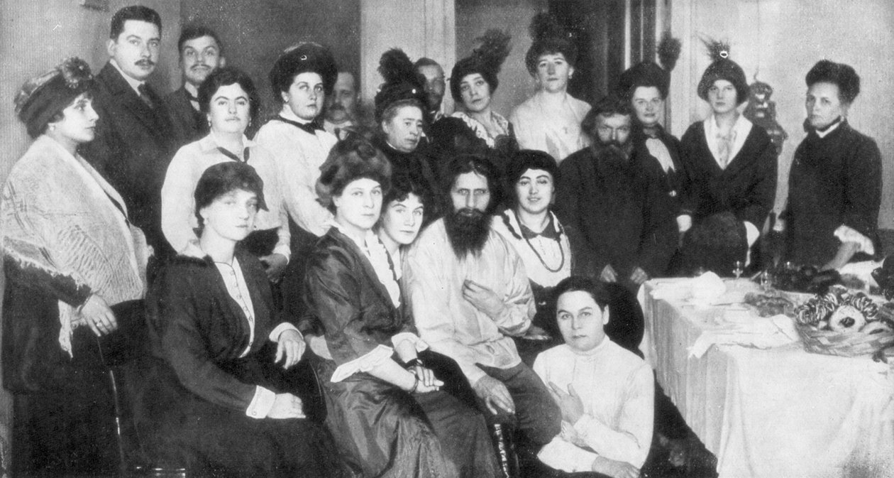 Grigori Rasputin and a Group of Women by Unbekannt