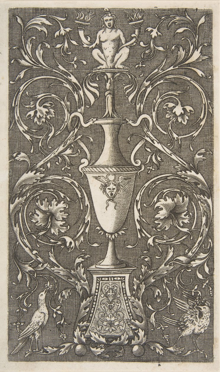 Grotesque with a vase, birds and acanthus scrolls, ca. 1515-1600 by Unbekannt