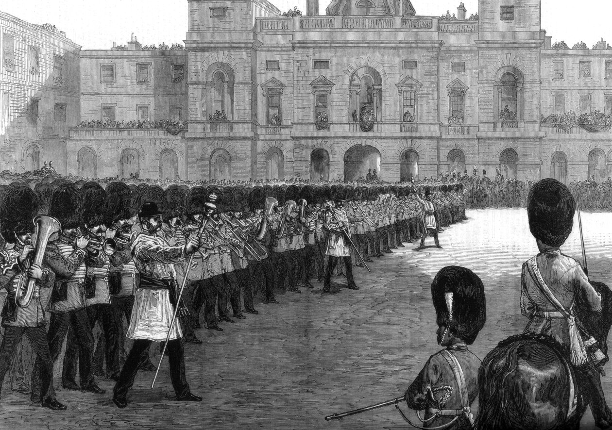 Guards trooping the colours in St James