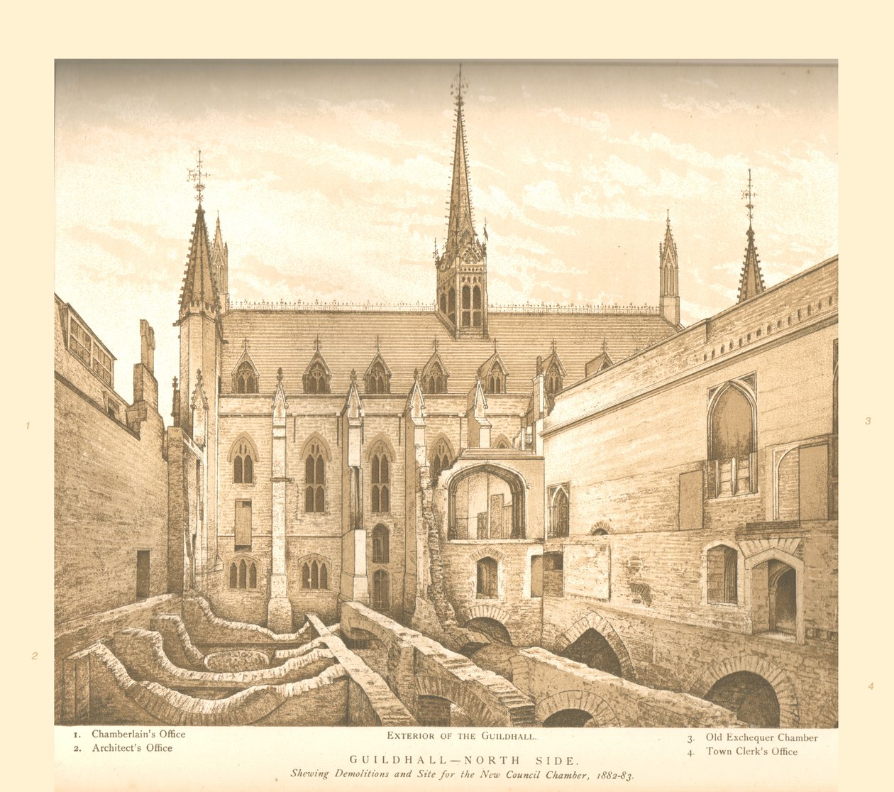 Guildhall North Side, 1882-83, 1886 by Unbekannt