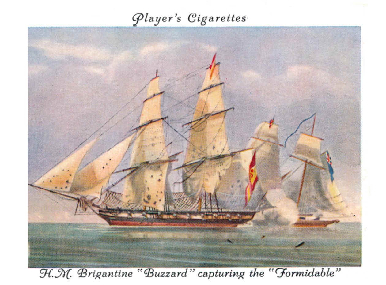 H.M. Brigantine Buzzard Capturing the Formidable by Unbekannt