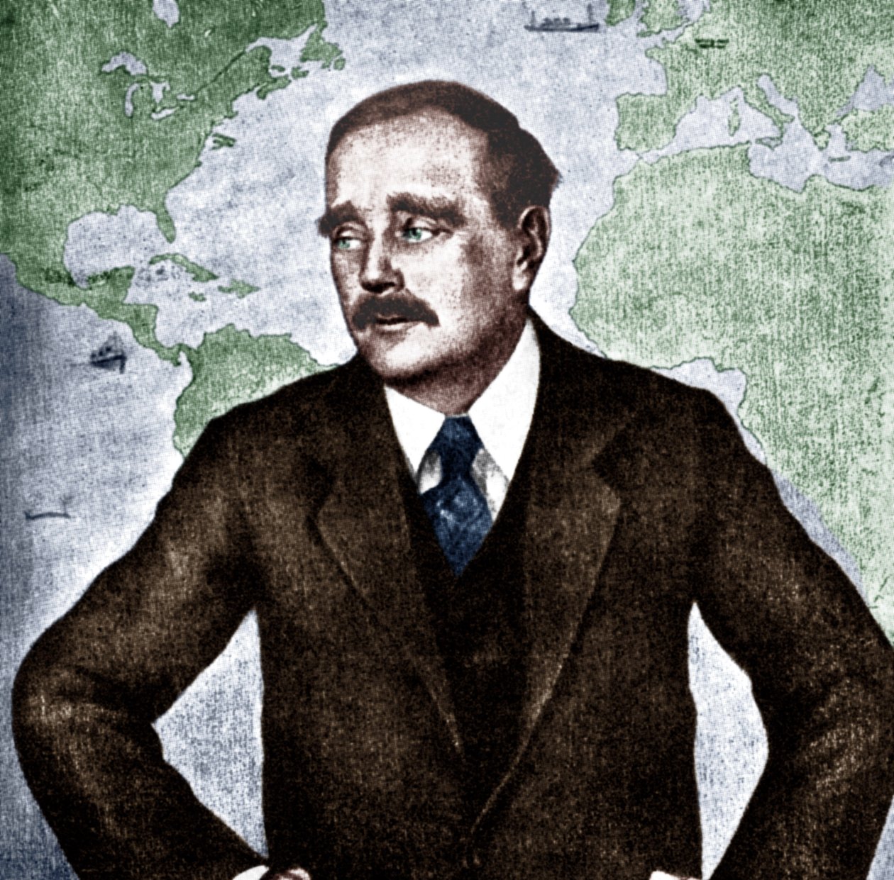 H G Wells - portrait of the English novelist, journalist, sociologist, and historian by Unbekannt