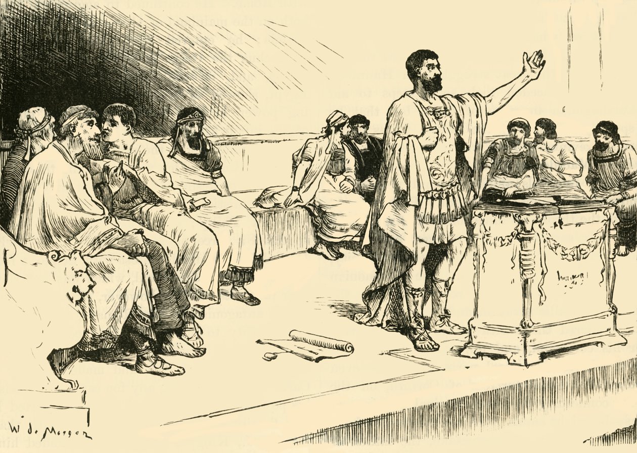 Hannibal in the Assembly at Carthage by Unbekannt