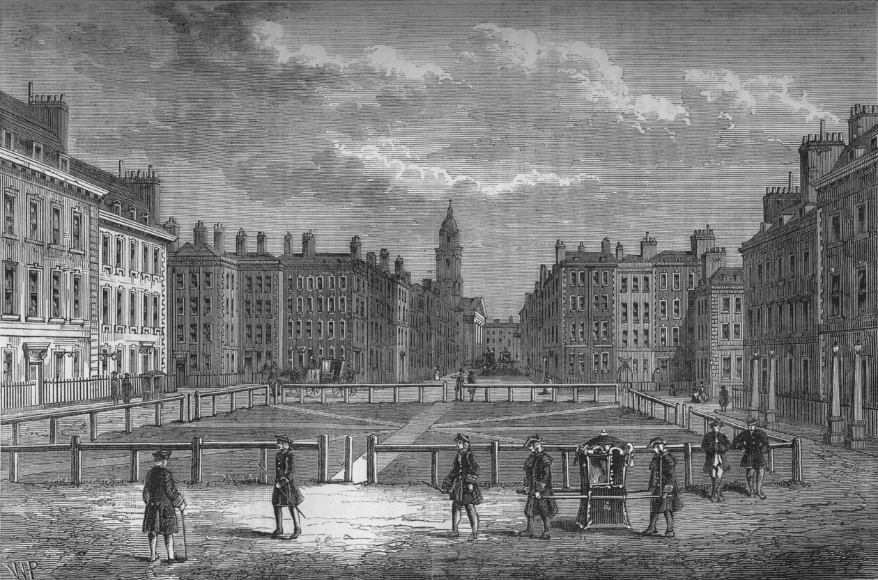 Hanover Square, Westminster, London, in 1750, c1800-1878 by Unbekannt