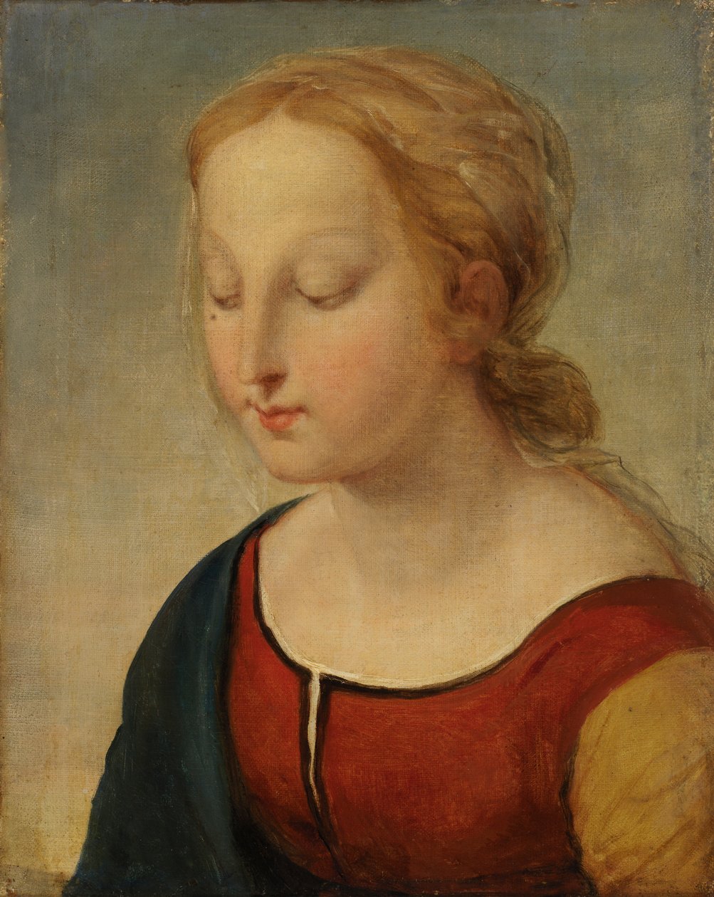 Head of the Madonna from La Belle Jardiniere by Unbekannt