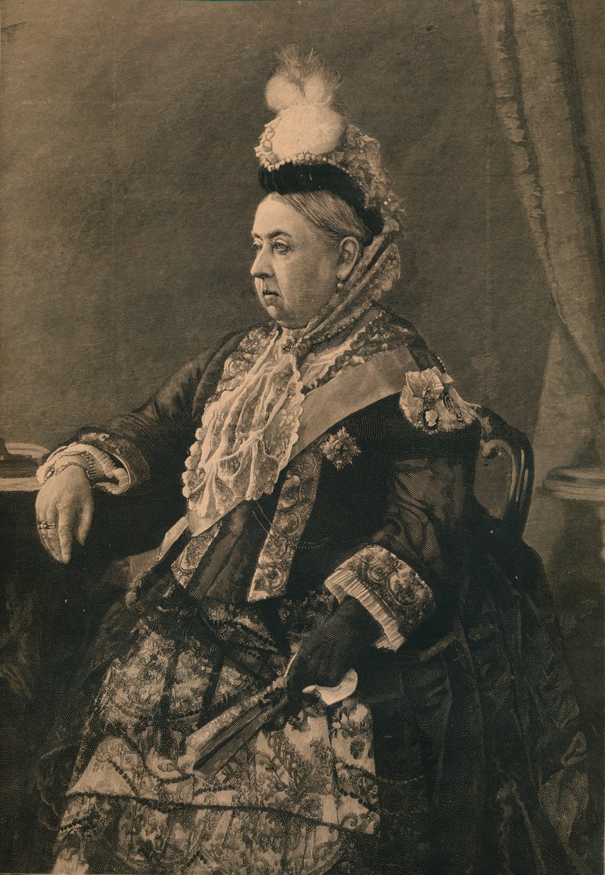 Her Majesty the Queen in the dress worn at the Jubilee Commemoration in Westminster Abbey, 1887 by Unbekannt