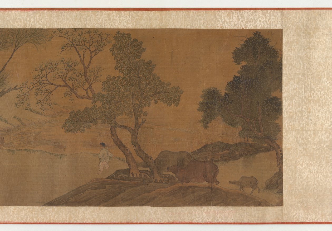 Herdboys and Water Buffaloes Crossing a Stream by Unbekannt