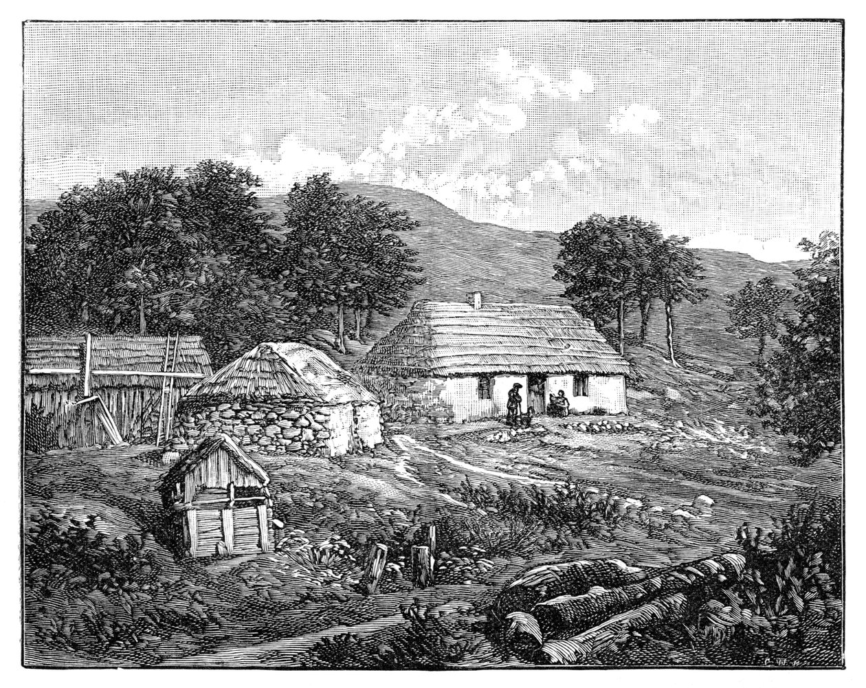 Highland Cottages in Lochaber, Scotland, 1900 by Unbekannt