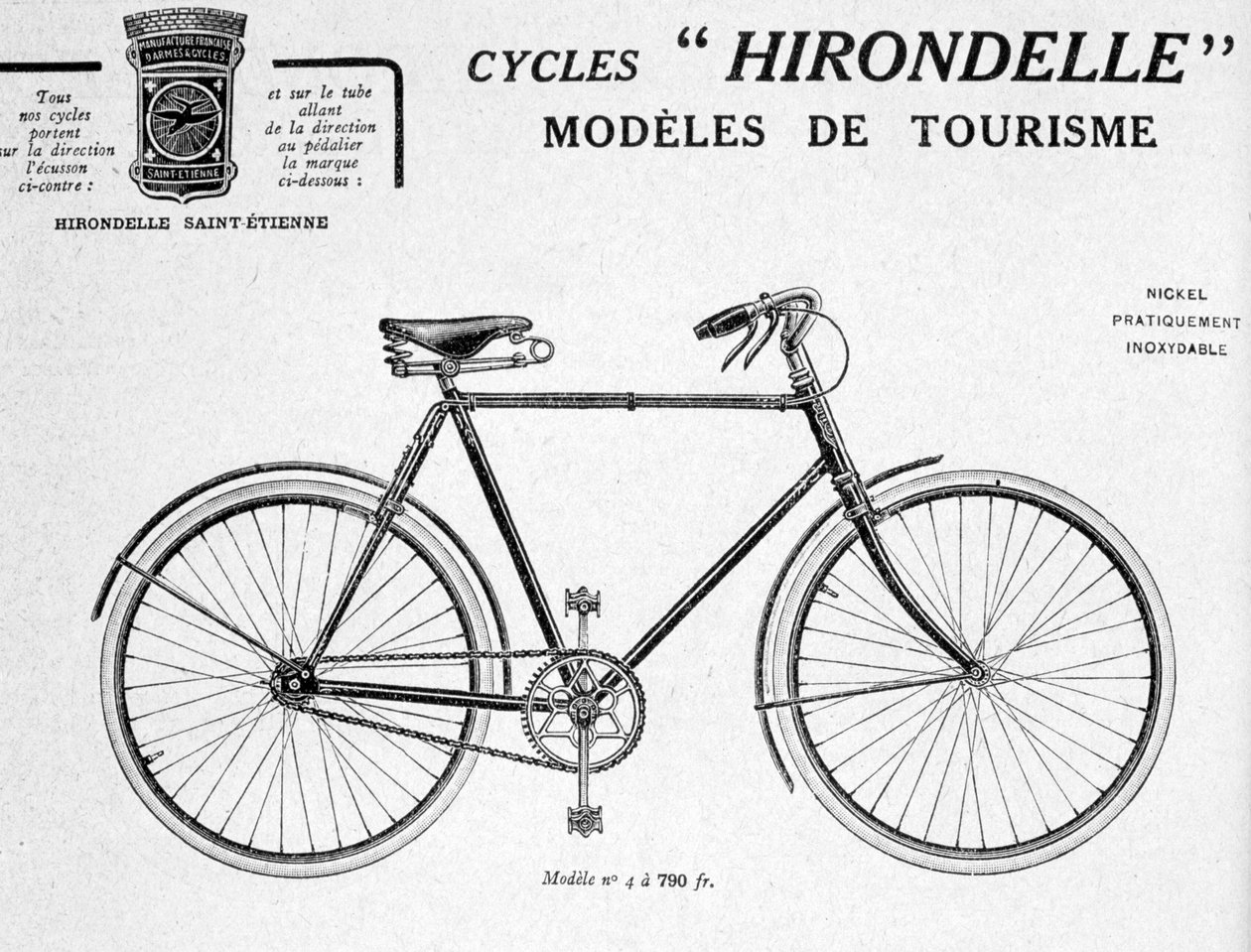 Hirondelle Saint Etienne Bicycle Tourism Advertisement by Unbekannt
