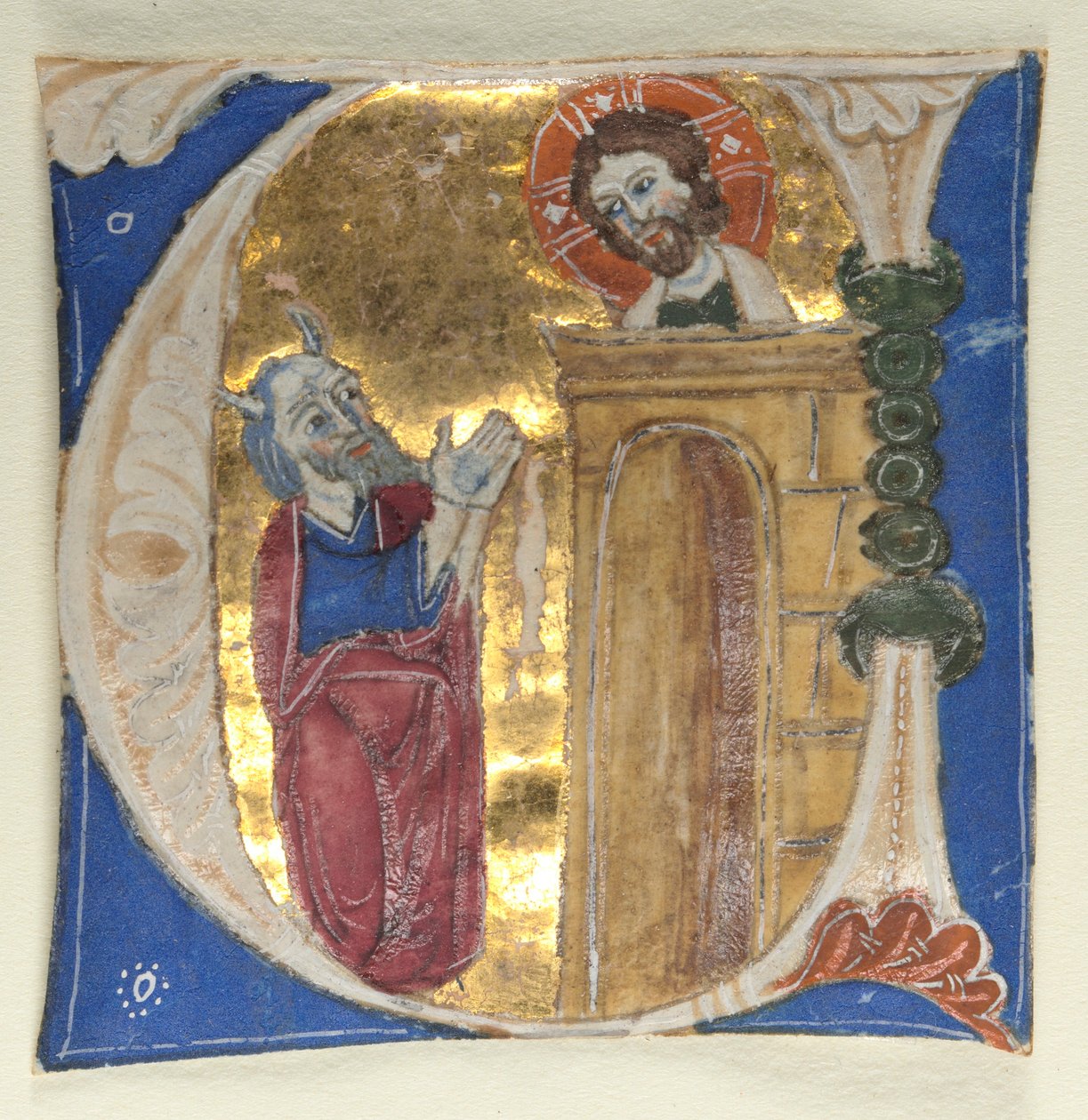 Historiated Initial U Excised from a Bible, 1200s by Unbekannt