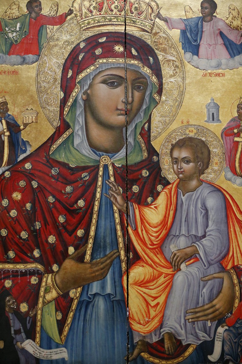 Holy Sepulchre Church, The Greek Orthodox Catholicon, Virgin Mary and Child Icon, Jerusalem, Israel by Unbekannt